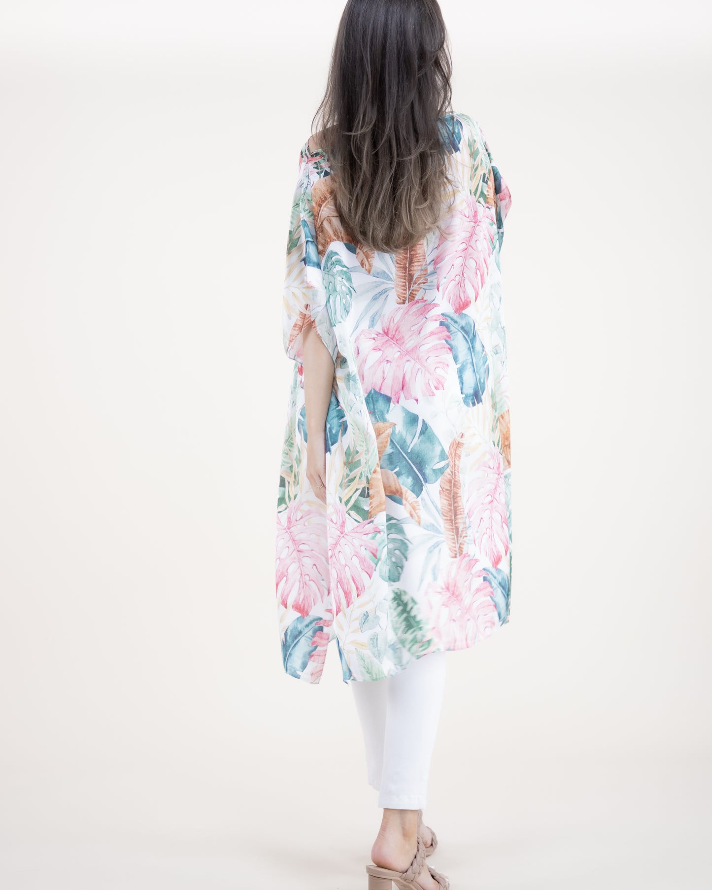 Tropical Botany Silky Feel Satin Kaftan