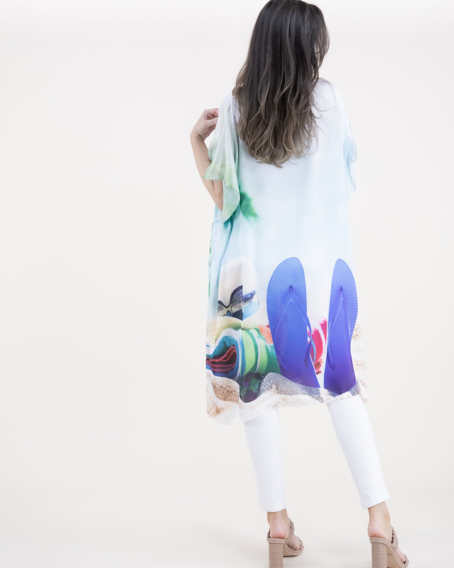 Beachy Vibes Silky Feel Satin Kaftan