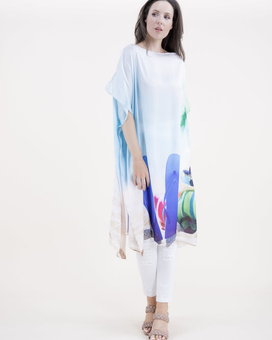 Beachy Vibes Silky Feel Satin Kaftan