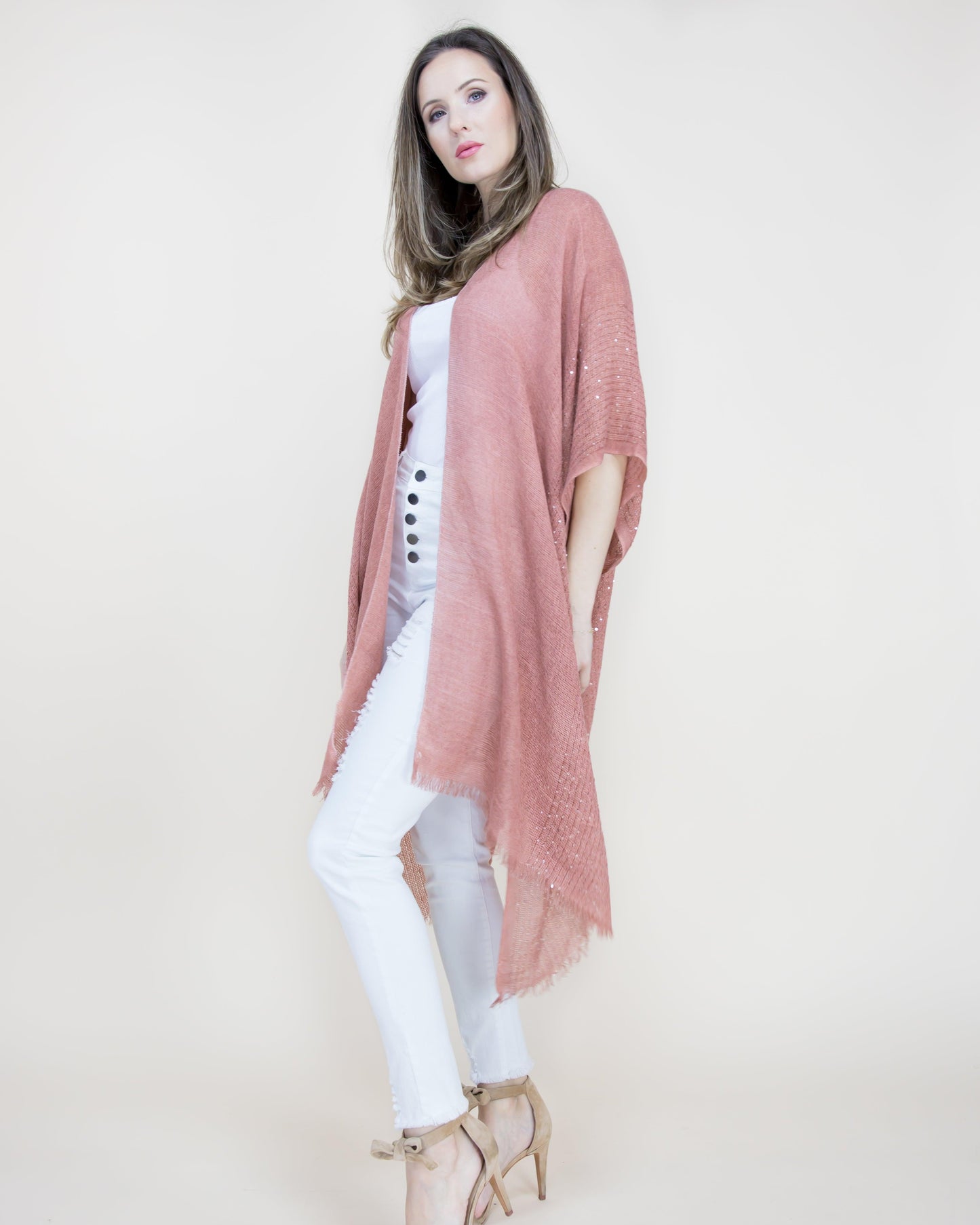 Natural Wash Sequin Kimono