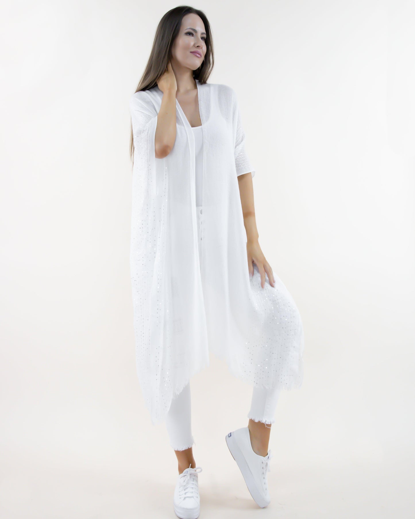 Natural Wash Sequin Kimono