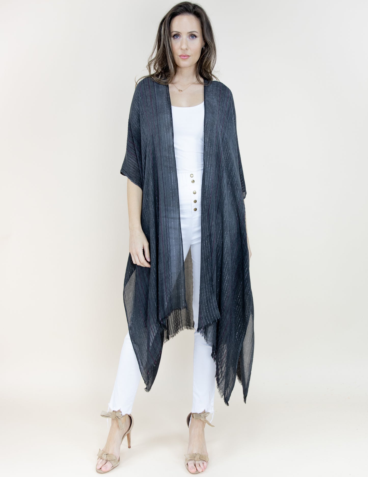 Ribbed Pleated Kimono