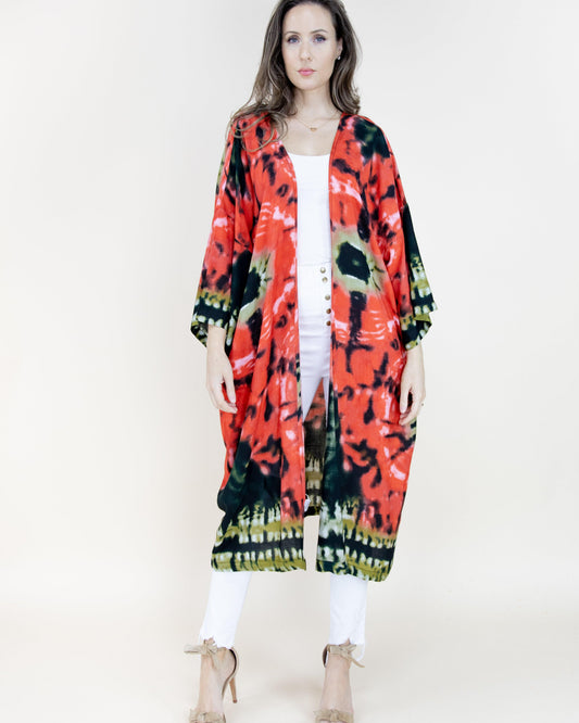 Two Tone Tie Dye Kimono