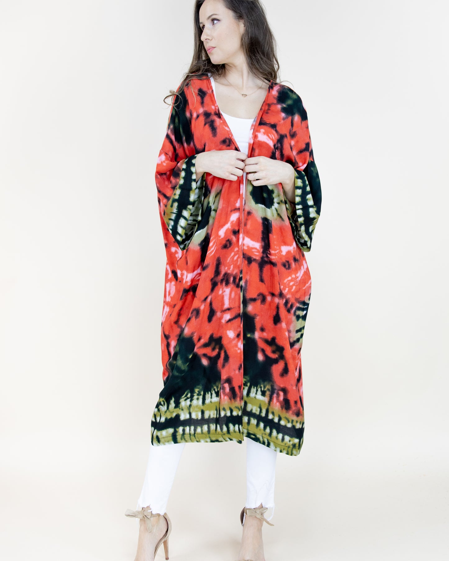 Two Tone Tie Dye Kimono
