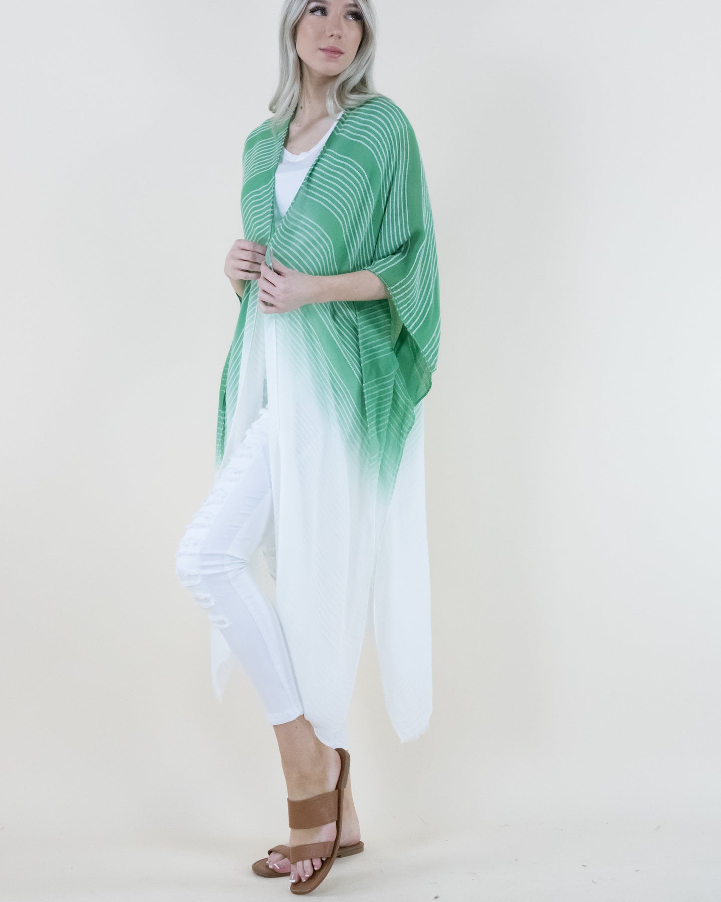 Textured Color Fade Kimono