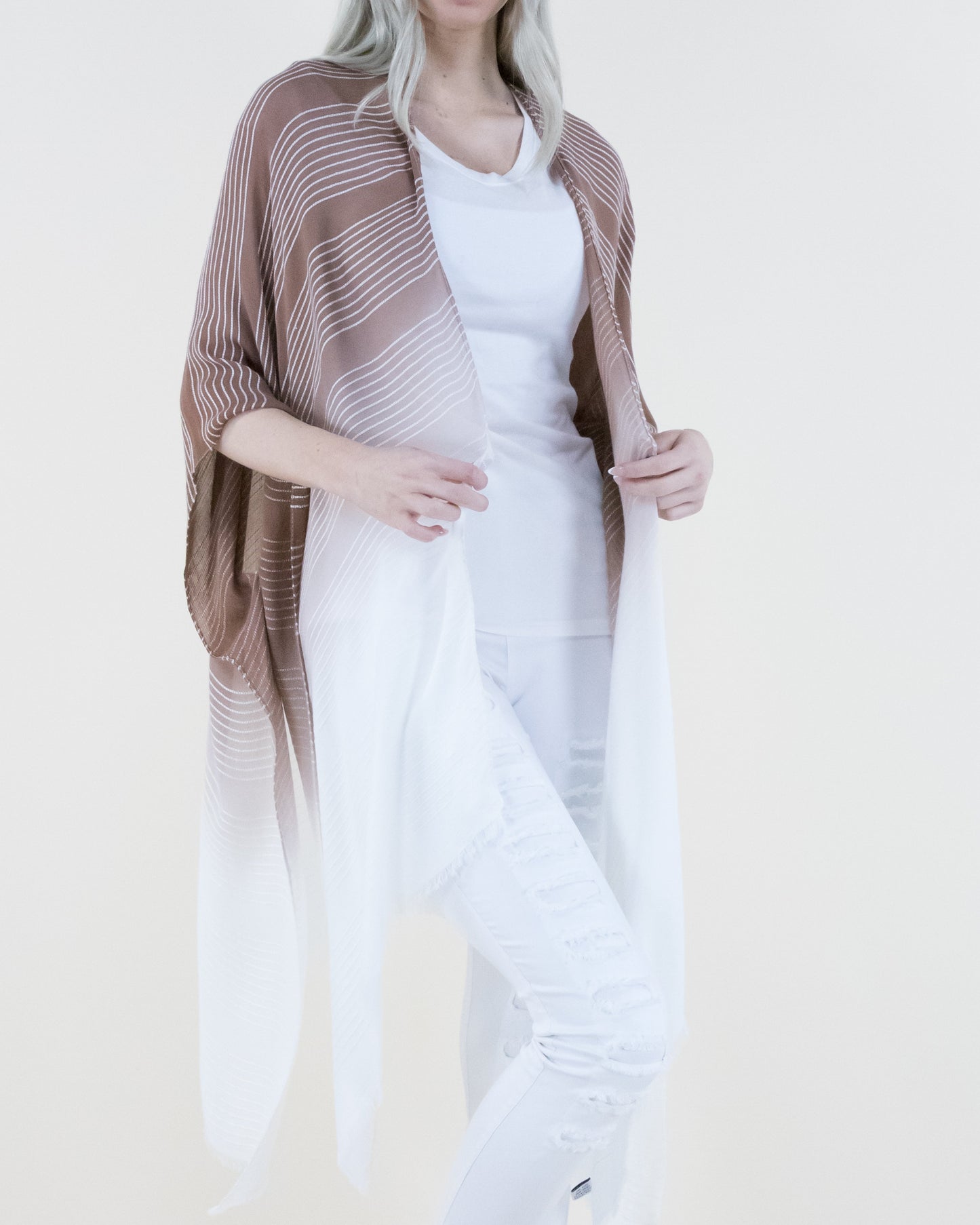 Textured Color Fade Kimono