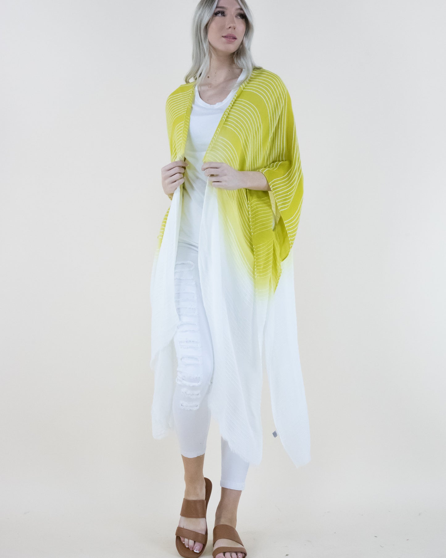 Textured Color Fade Kimono
