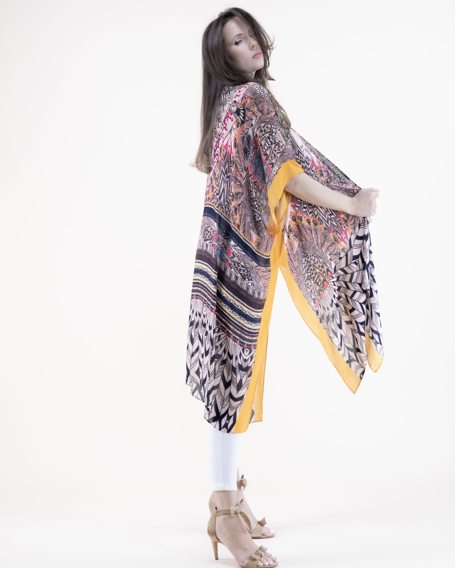 Native Kaleidoscope Print Kimono