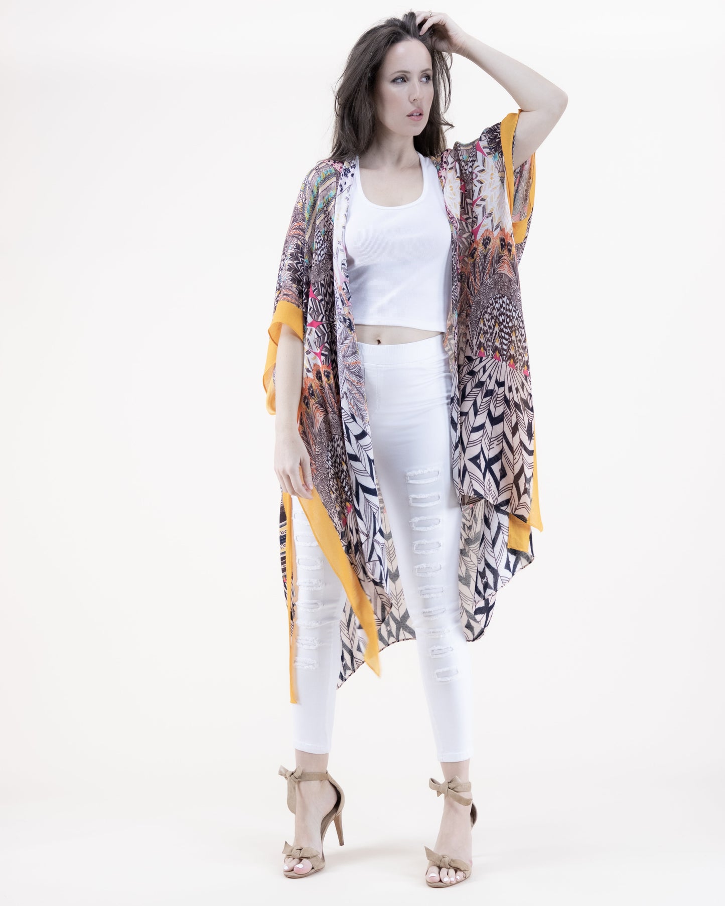 Native Kaleidoscope Print Kimono