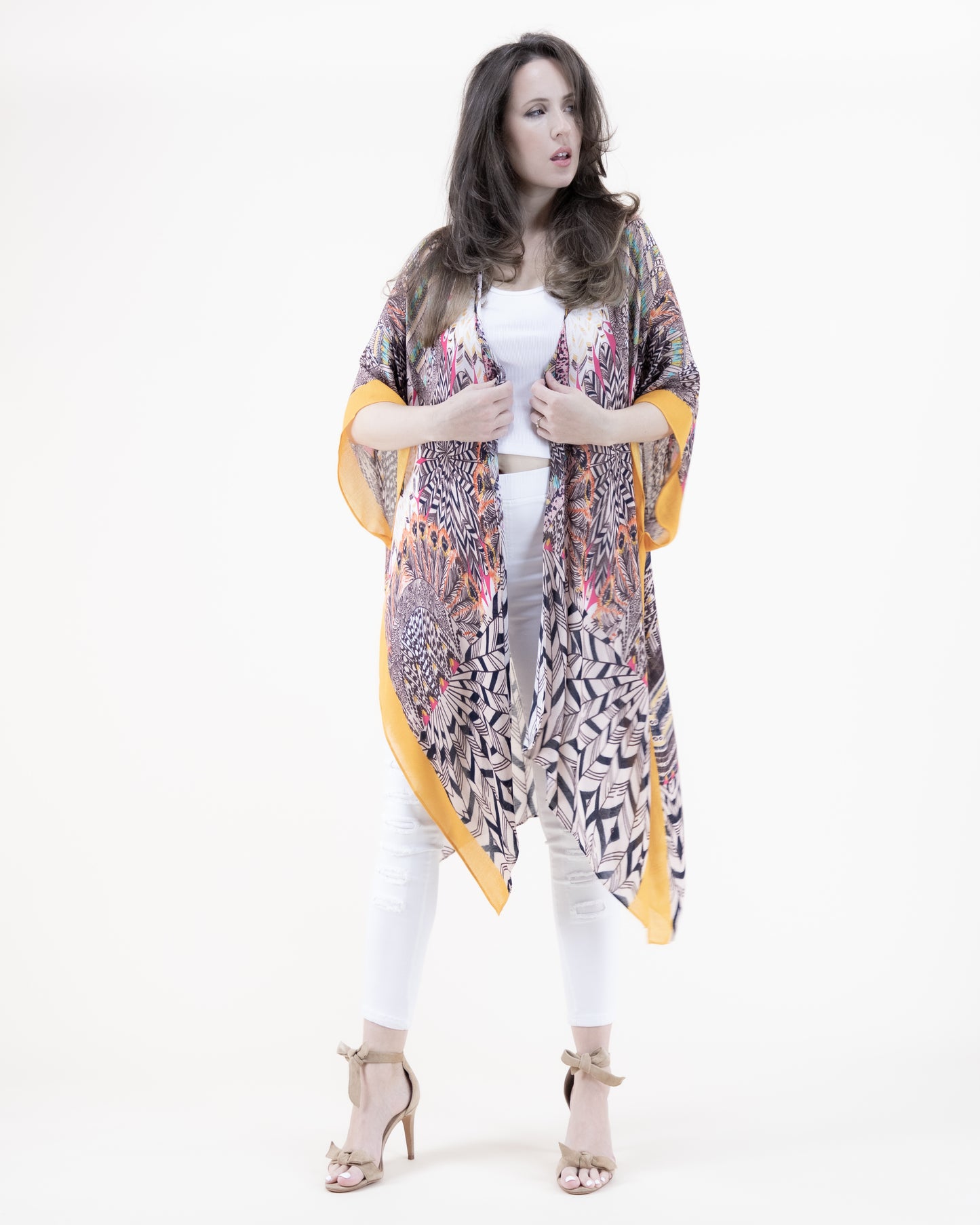 Native Kaleidoscope Print Kimono