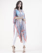 Lace Stencil Over Tie Dye Print Kimono