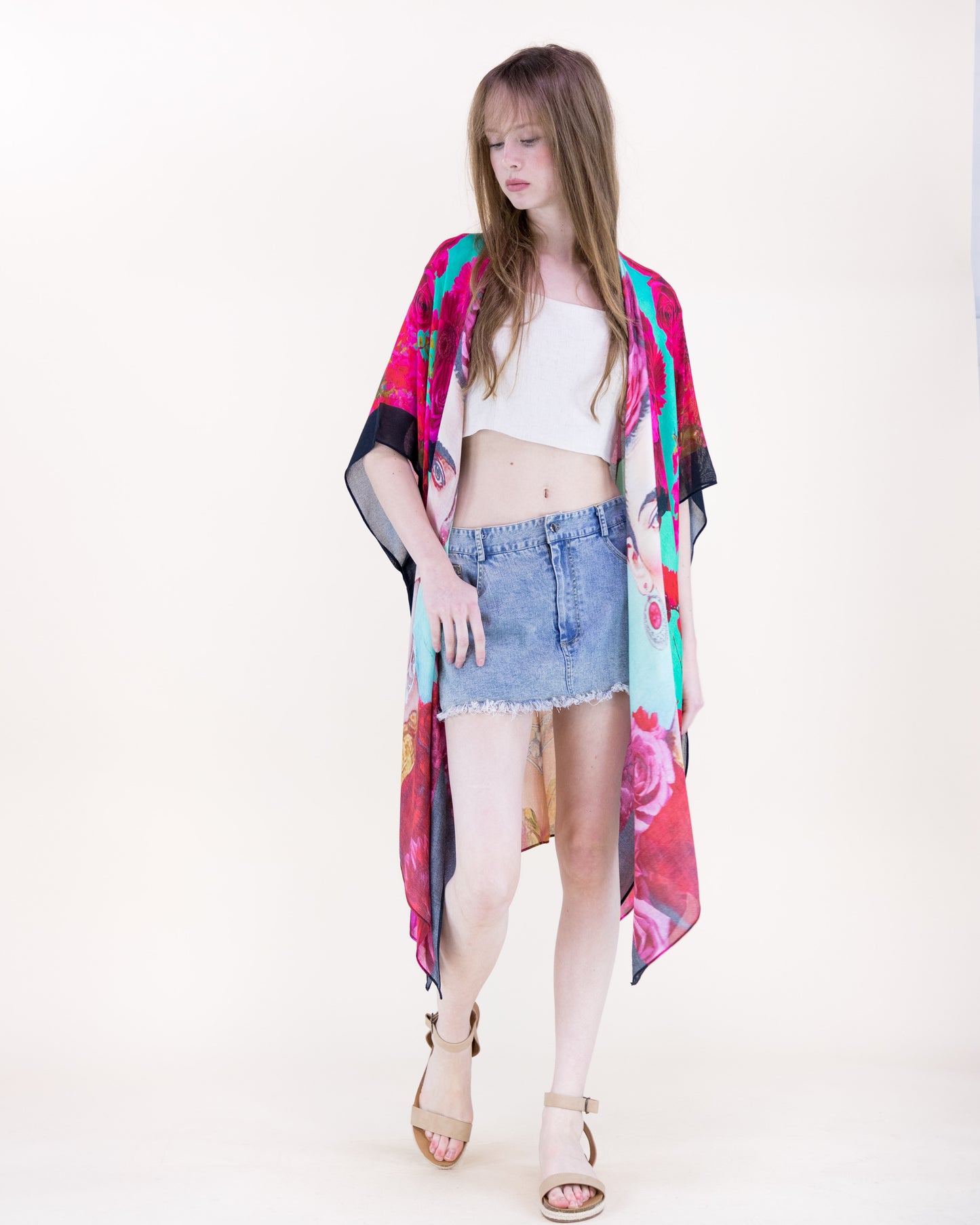 Frida Self Portrait Print Kimono