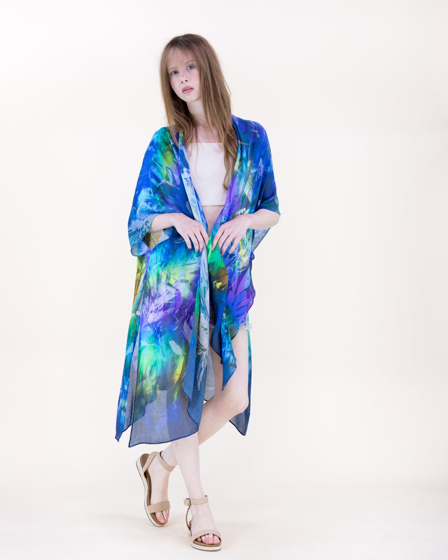 Azurite Reef Print Kimono