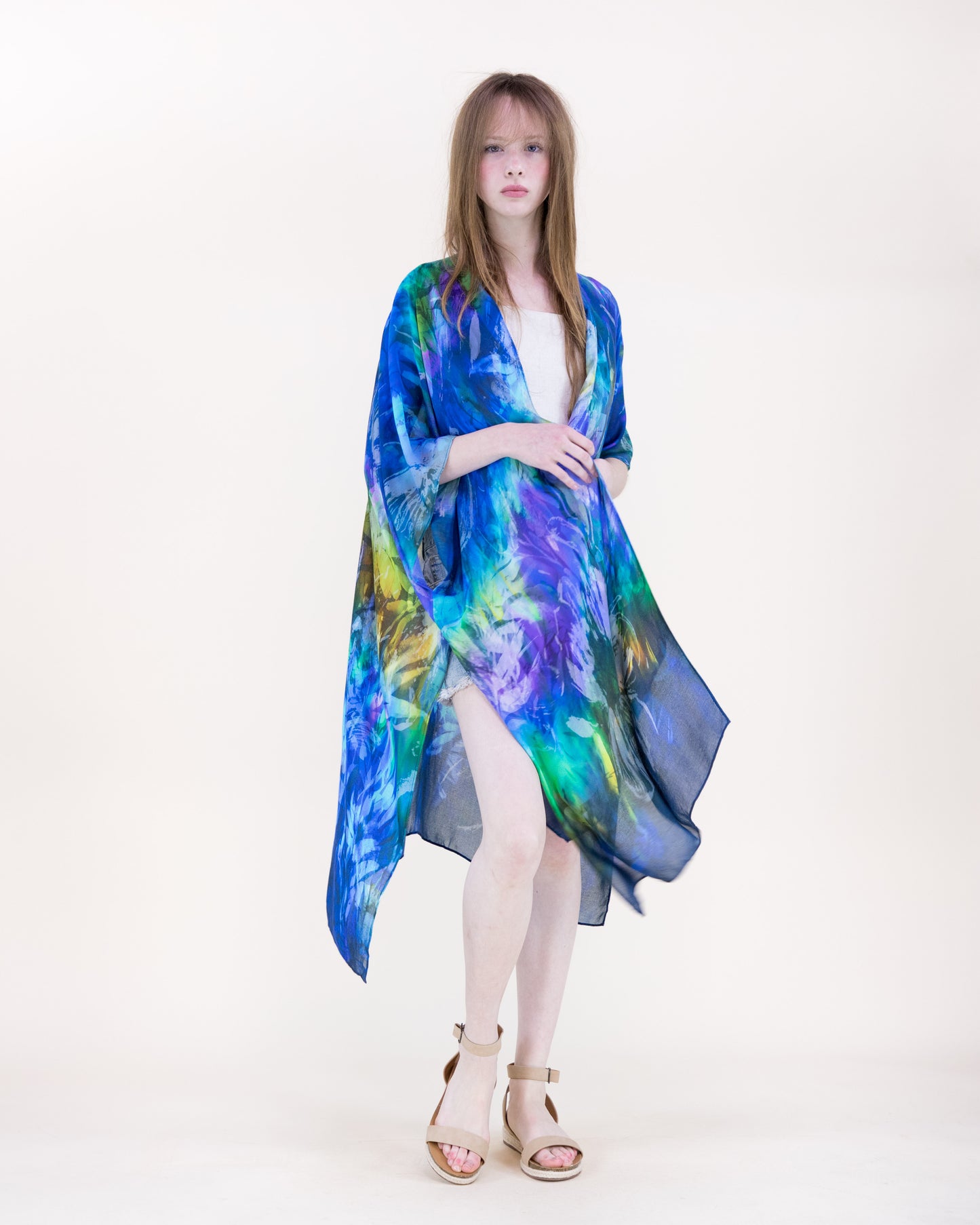 Azurite Reef Print Kimono