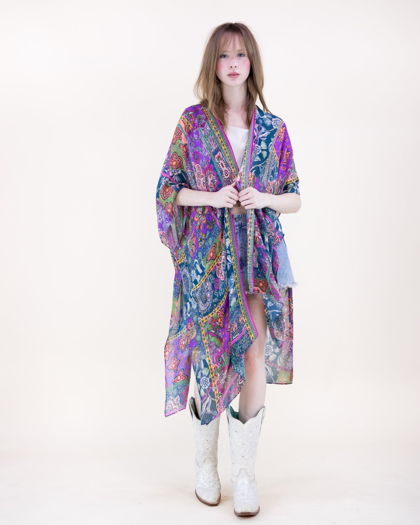 Boho Garden Paisley Kimono