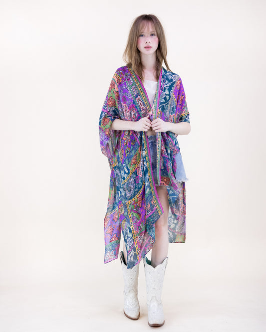 Boho Garden Paisley Kimono