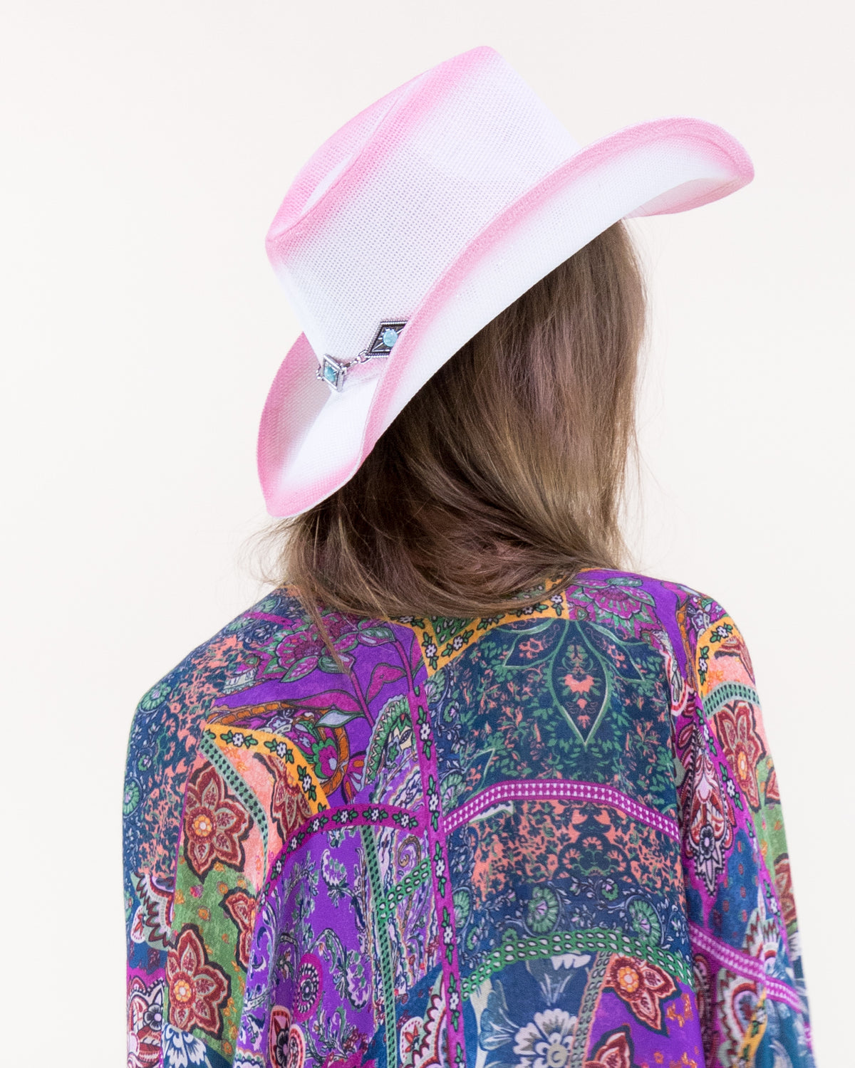 Turquoise Snake Eye Concho Ombre Cowgirl Hat