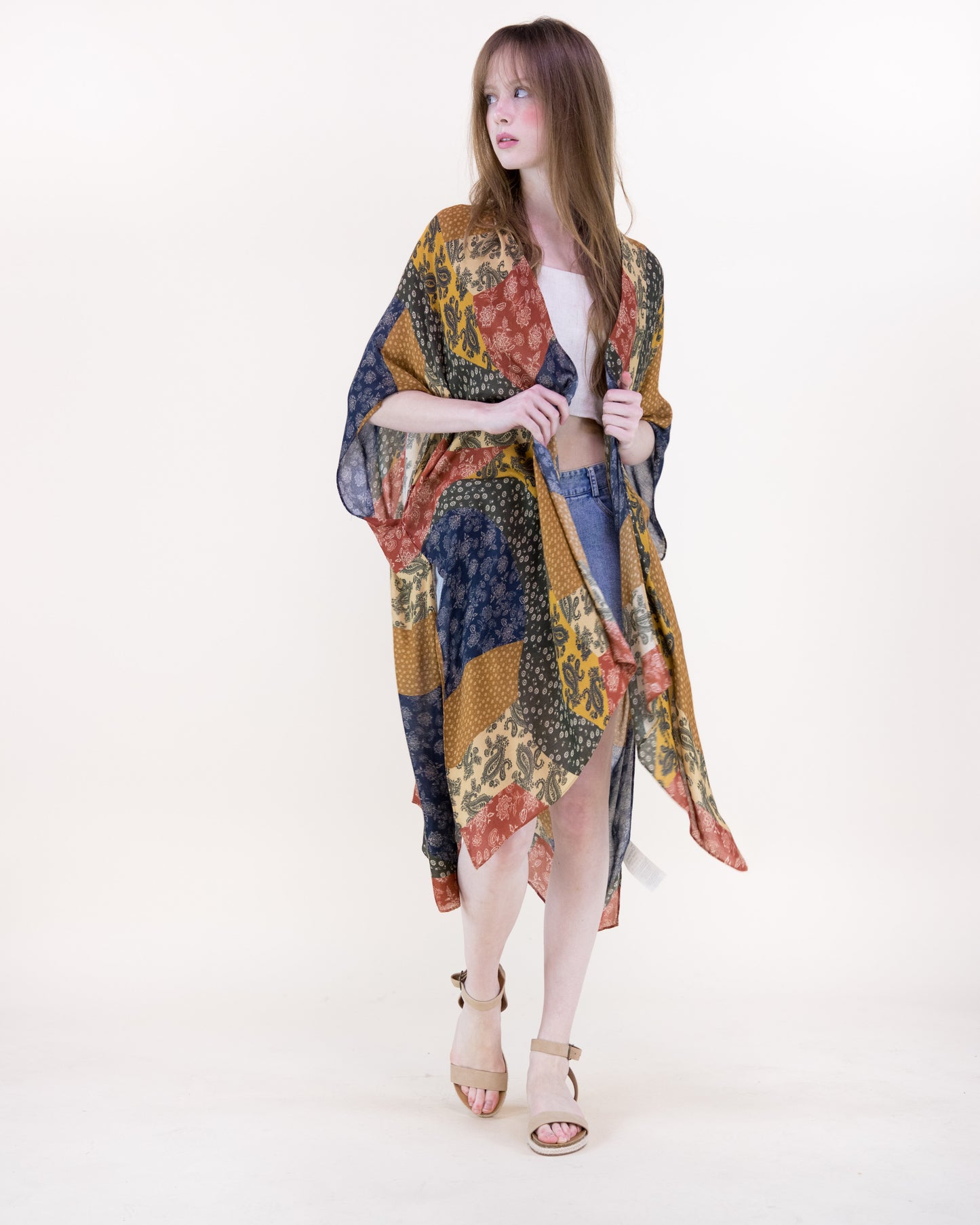 Floral Quilt Motif Kimono
