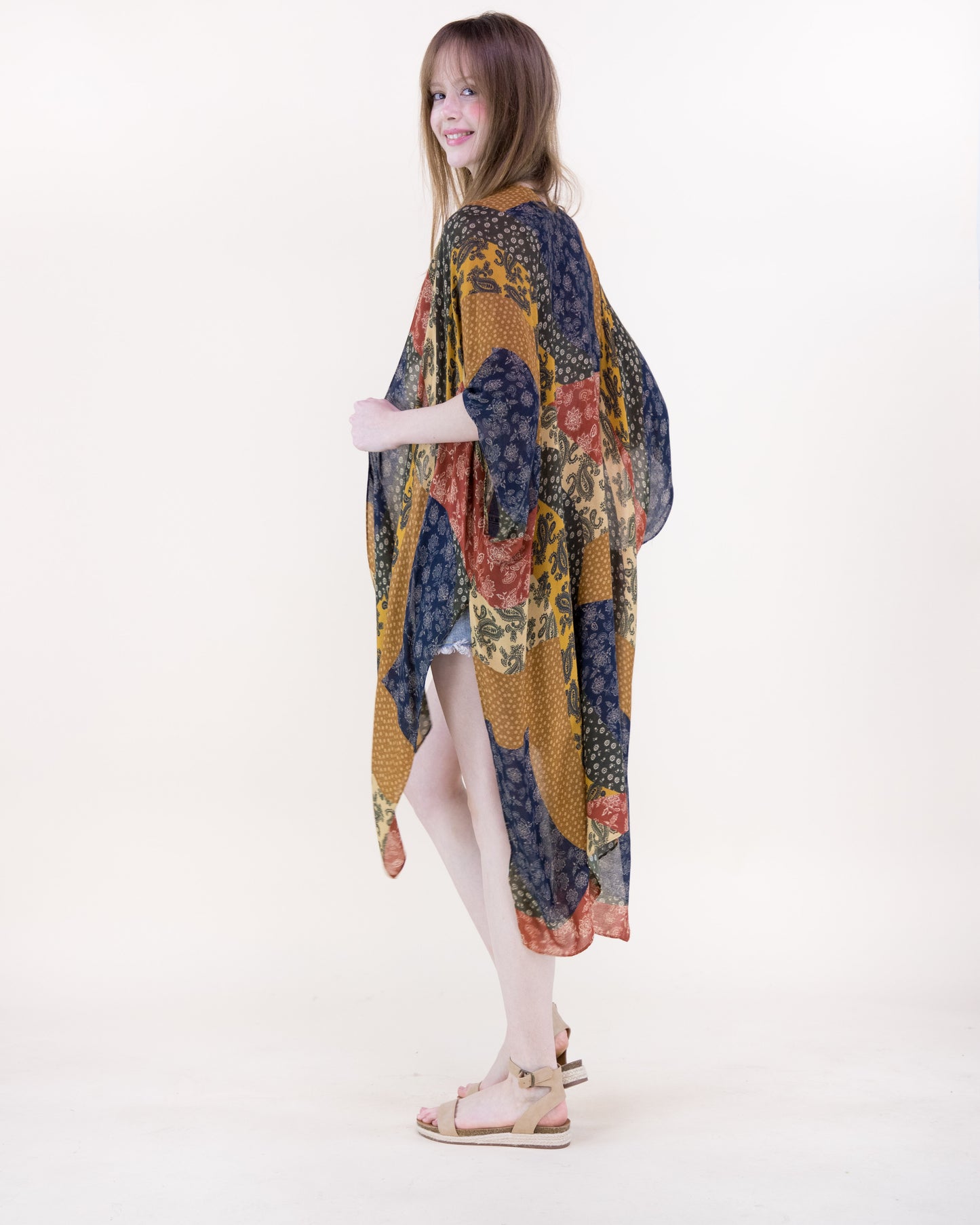 Floral Quilt Motif Kimono