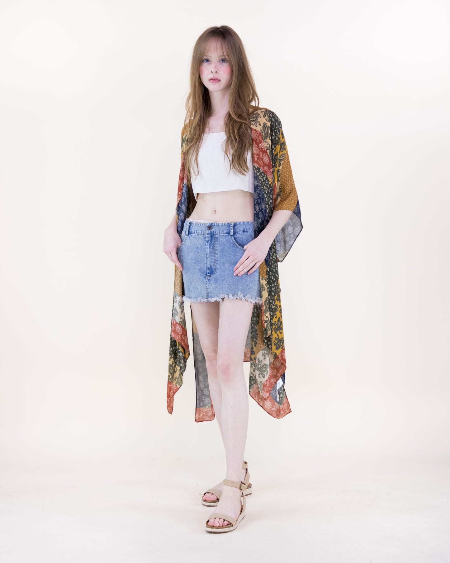 Floral Quilt Motif Kimono