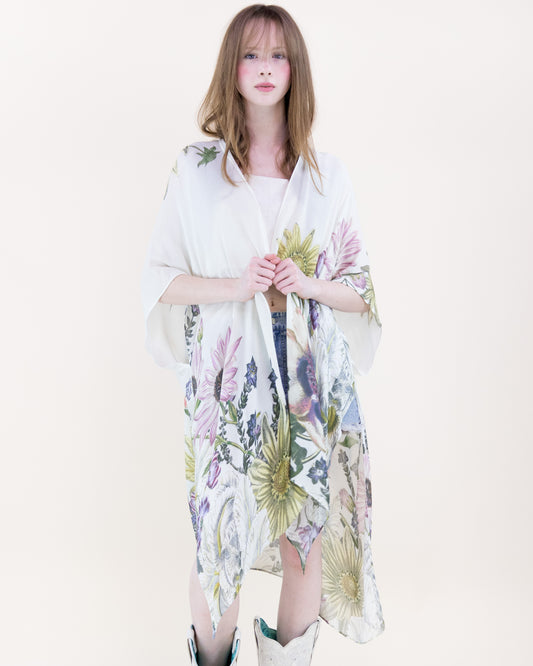 Sunlit Garden Print Kimono