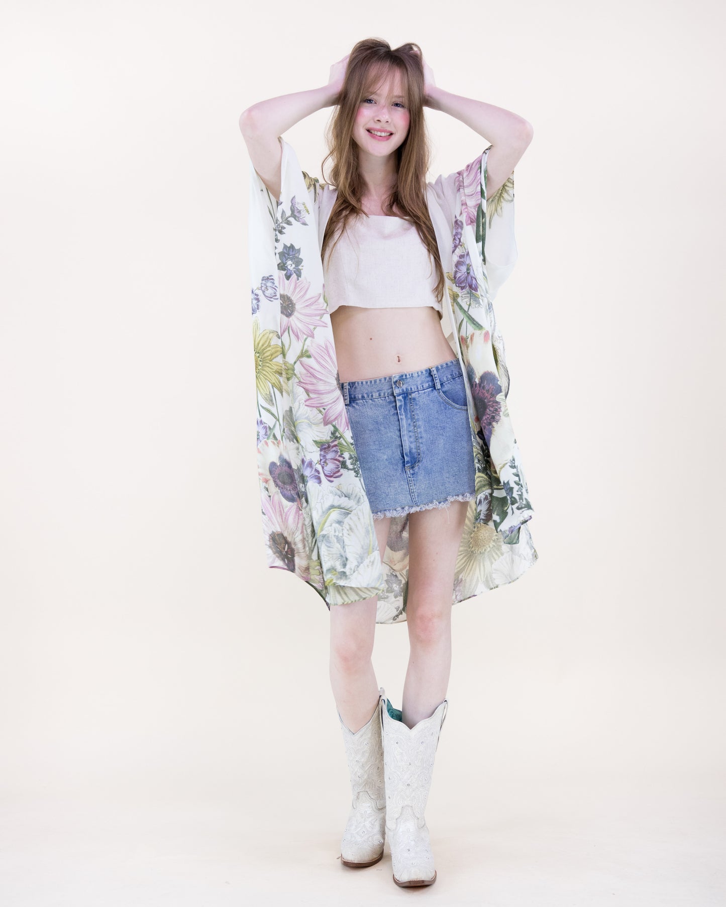 Sunlit Garden Print Kimono