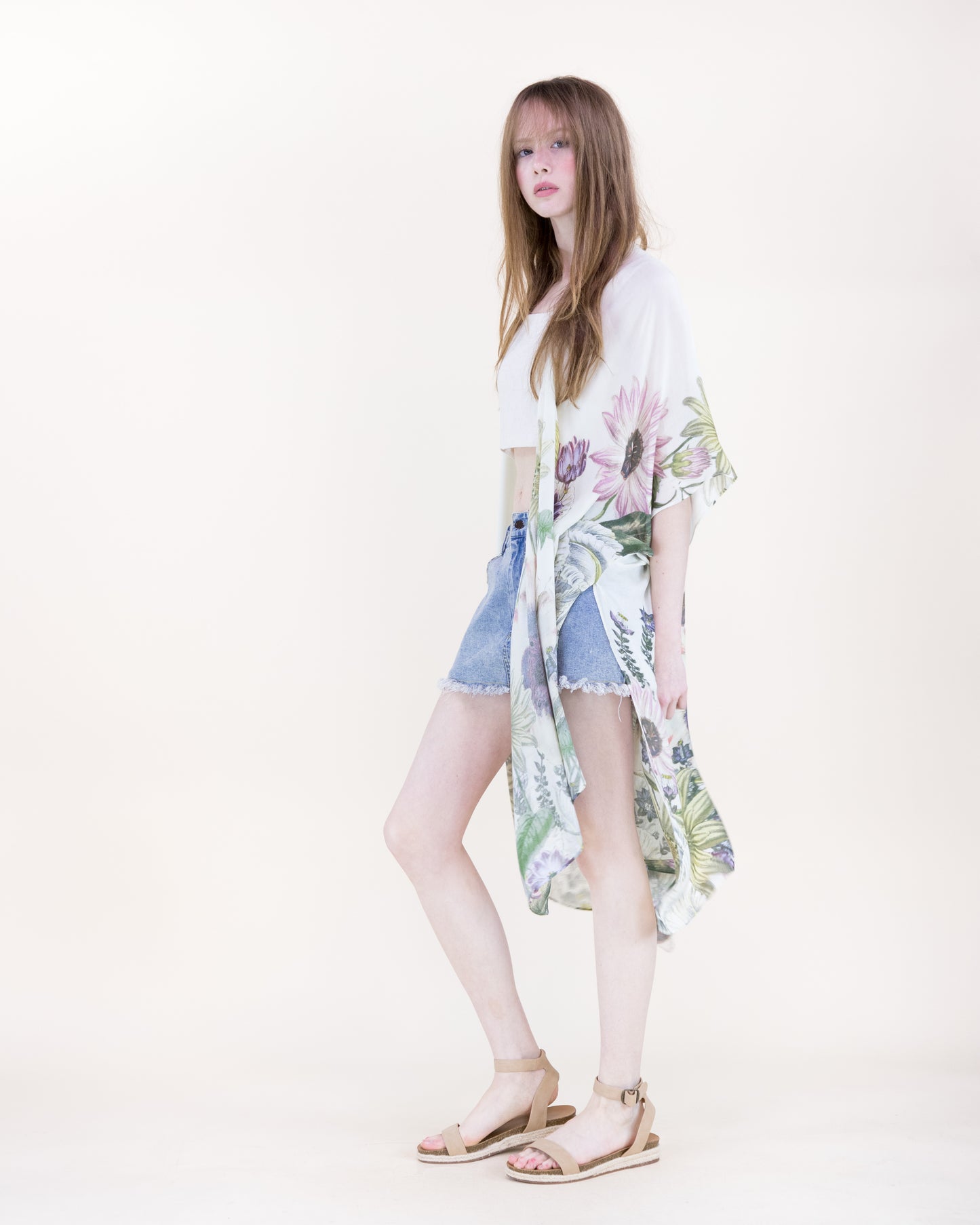 Sunlit Garden Print Kimono
