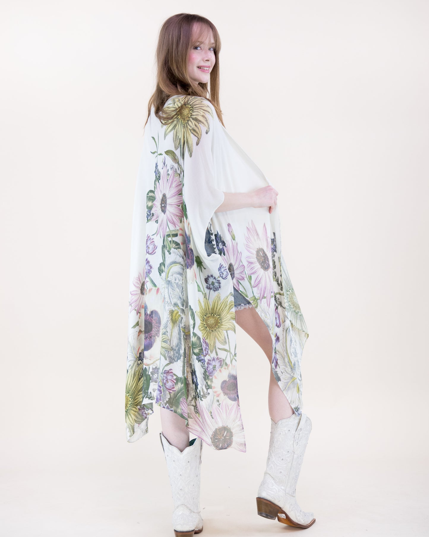 Sunlit Garden Print Kimono