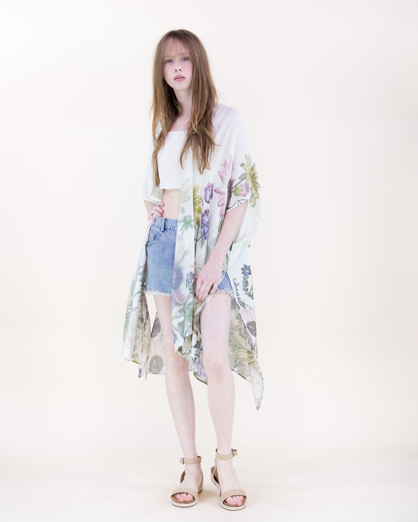 Sunlit Garden Print Kimono