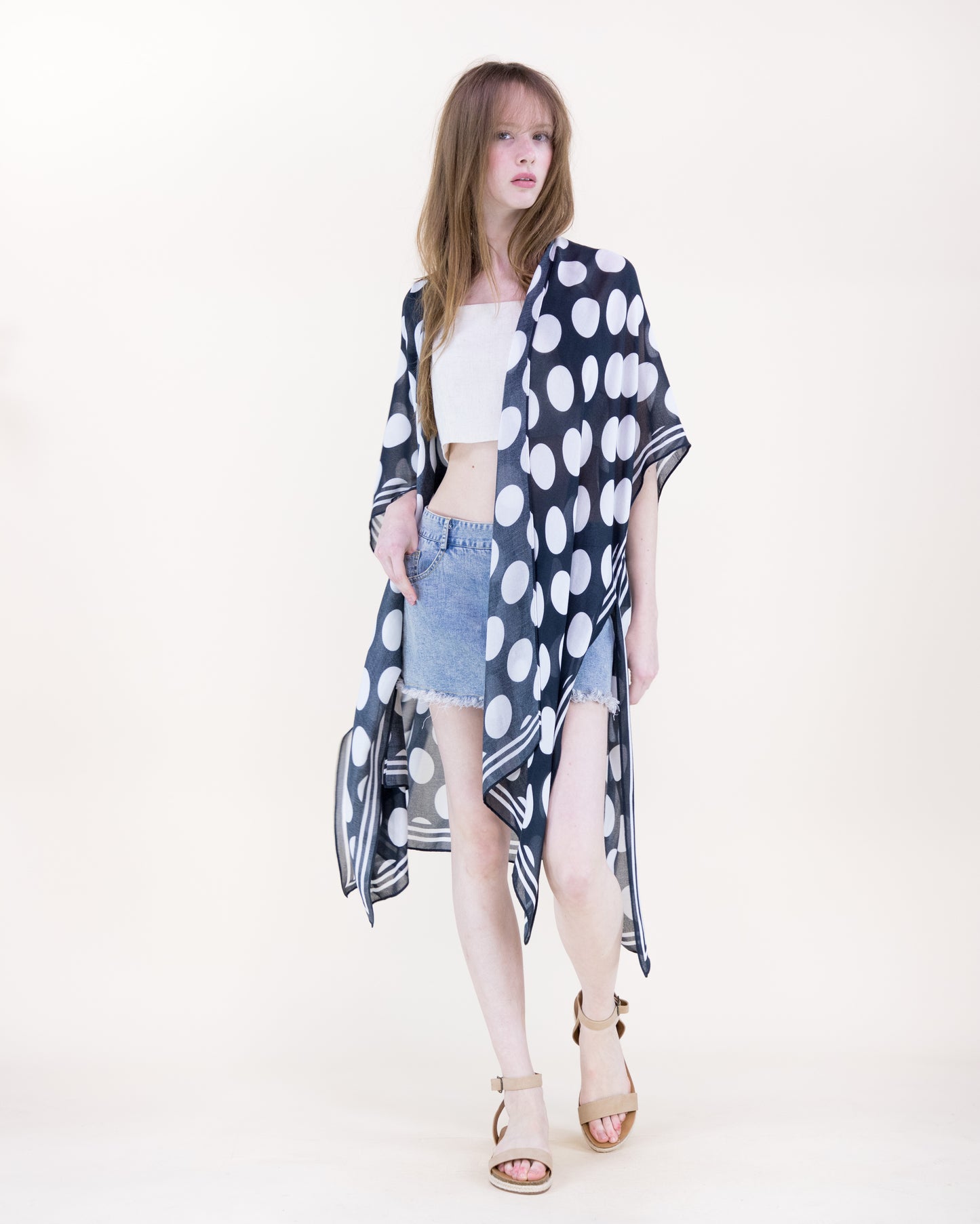 Polka Dots Print Kimono