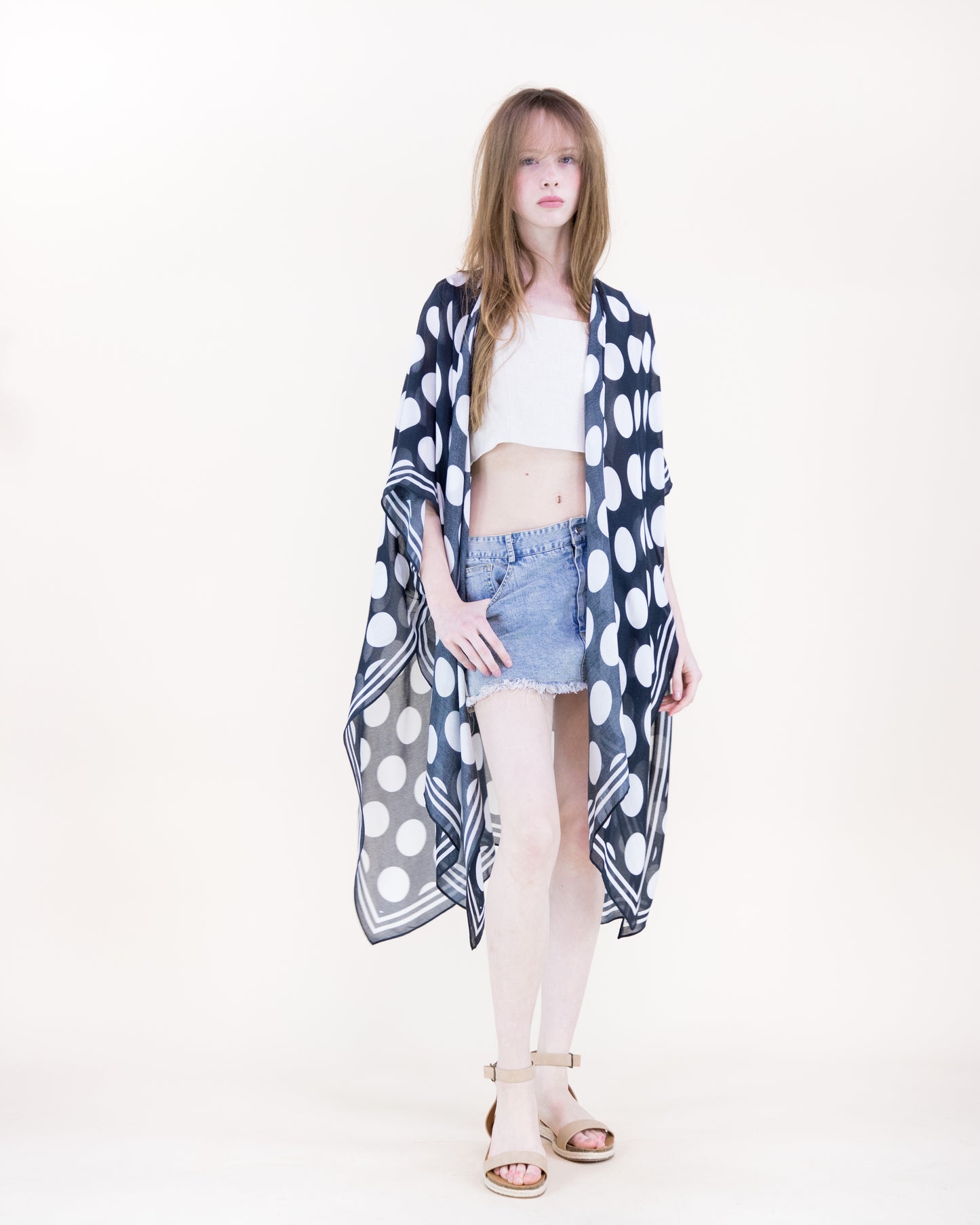 Polka Dots Print Kimono