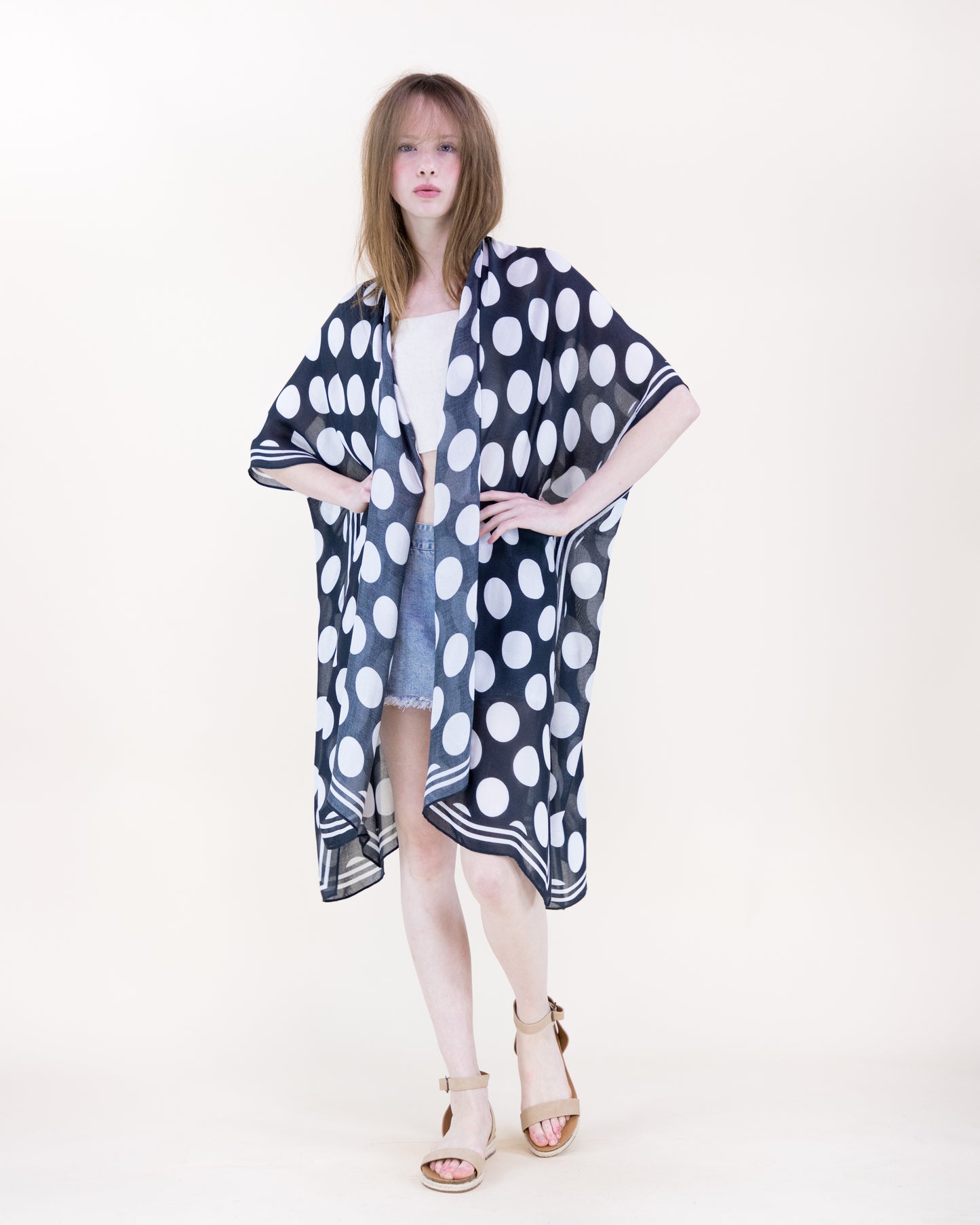 Polka Dots Print Kimono