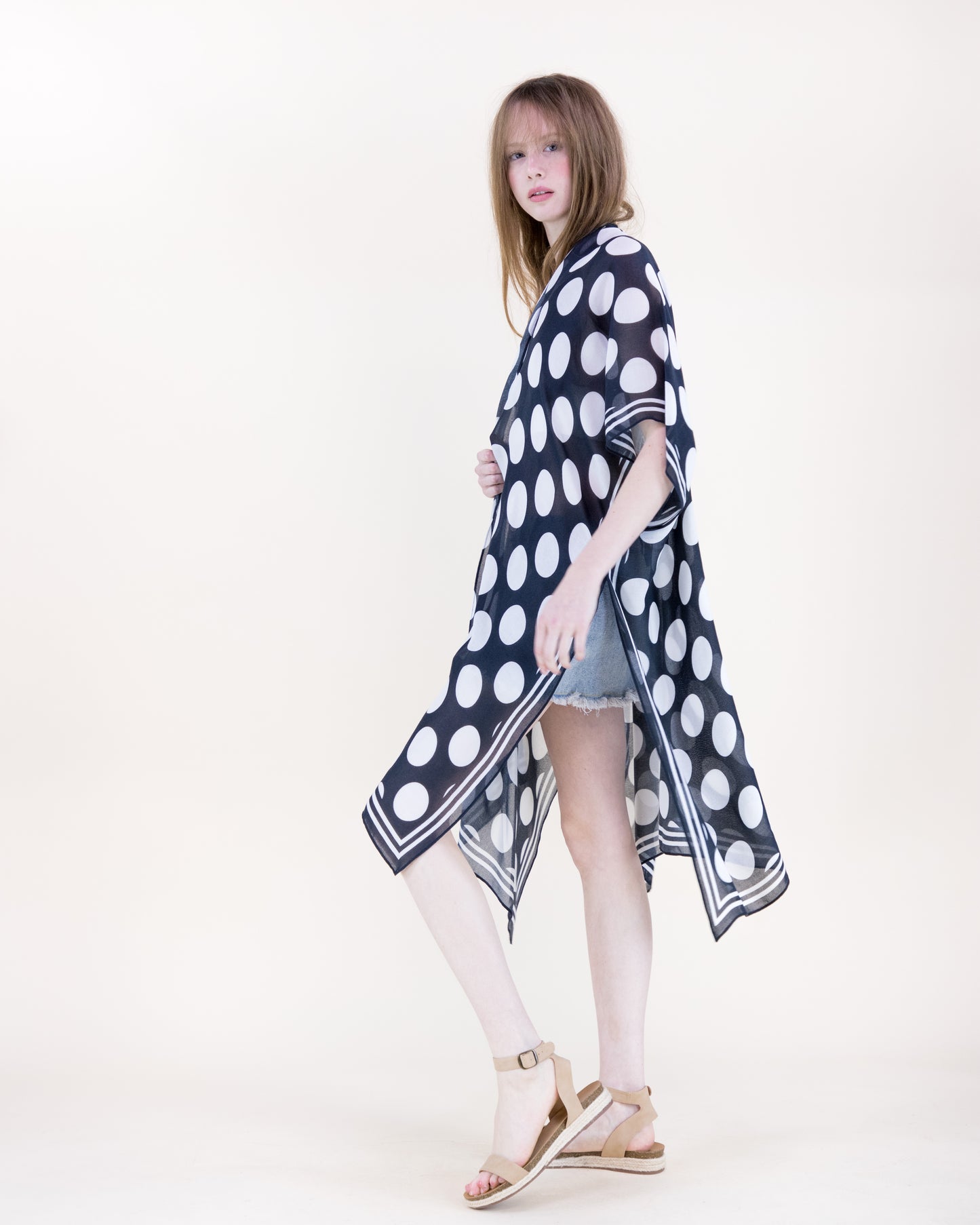 Polka Dots Print Kimono