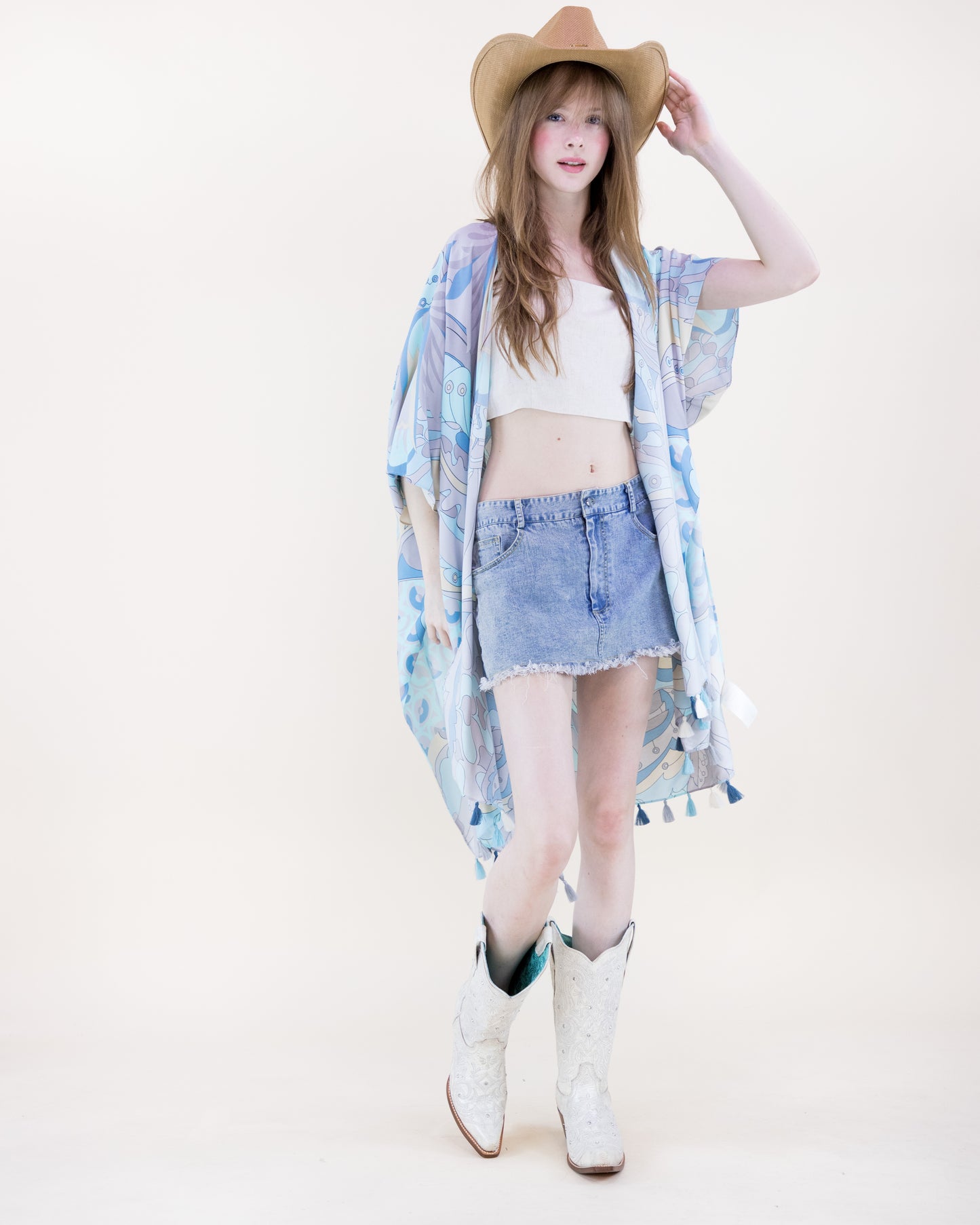 Cool Coast Era Print Kimono