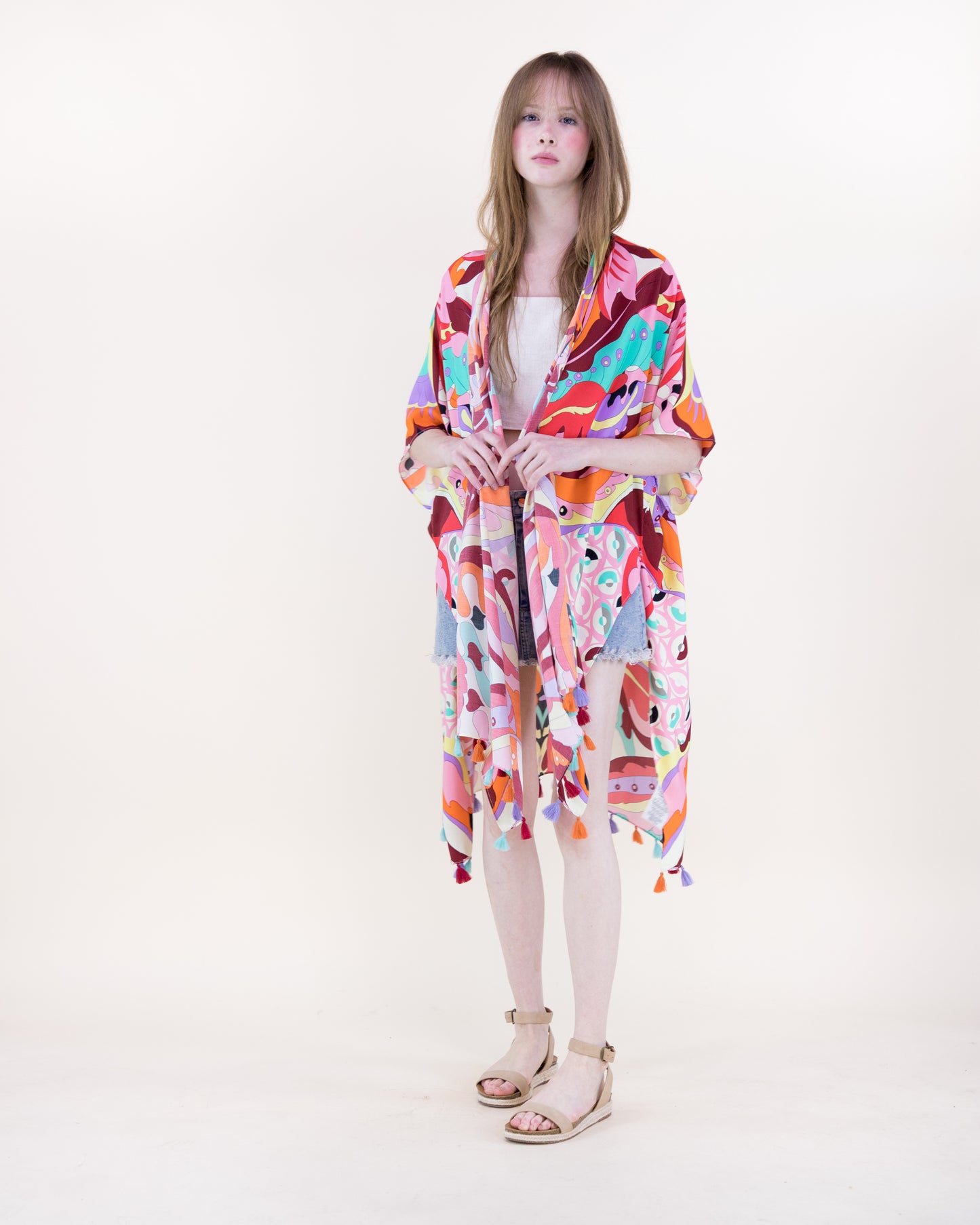 Warm Coast Era Print Kimono