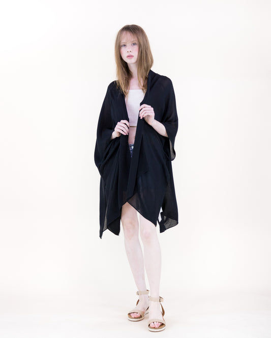 Solid Drape Cool Touch Short Kimono