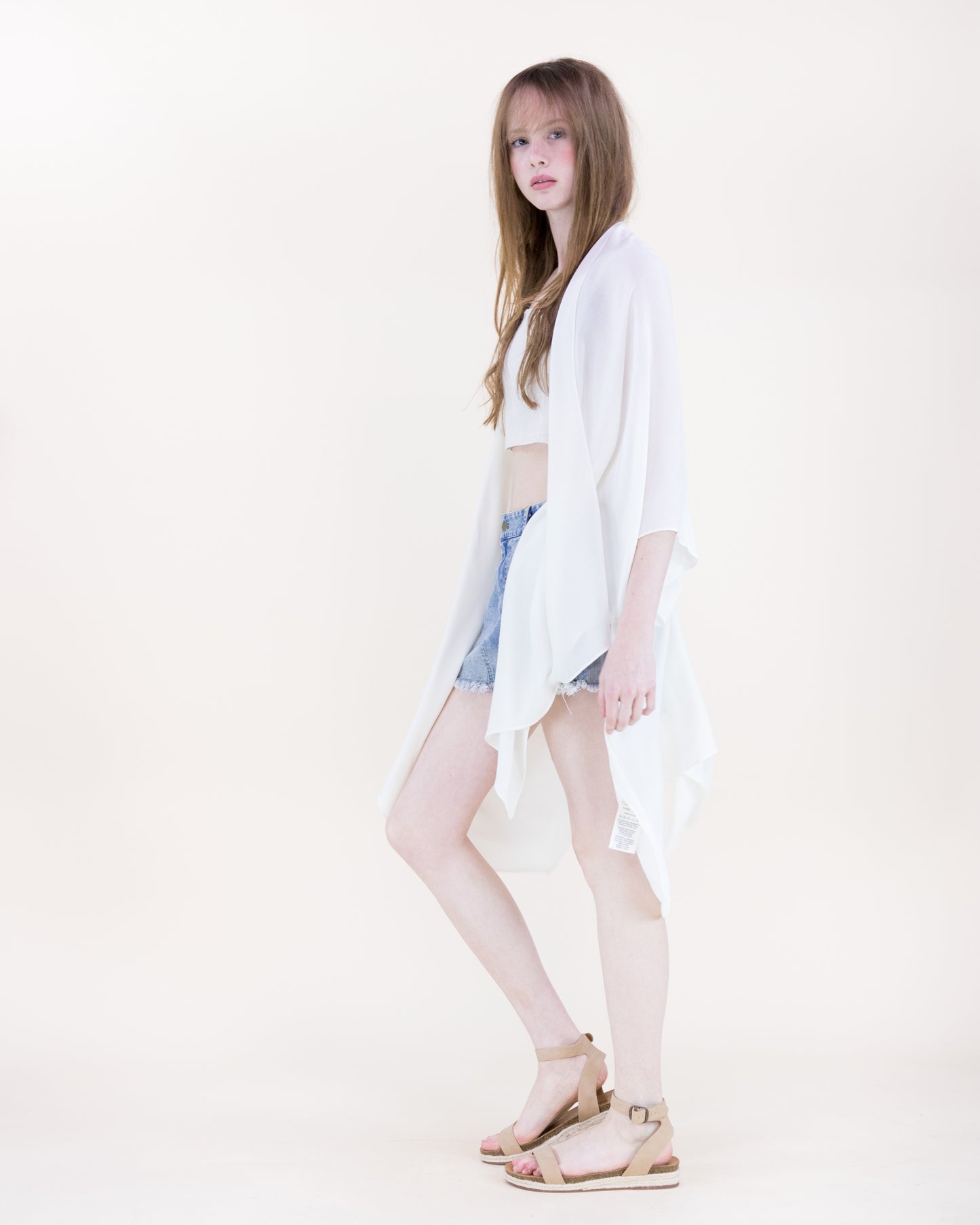 Solid Drape Cool Touch Short Kimono