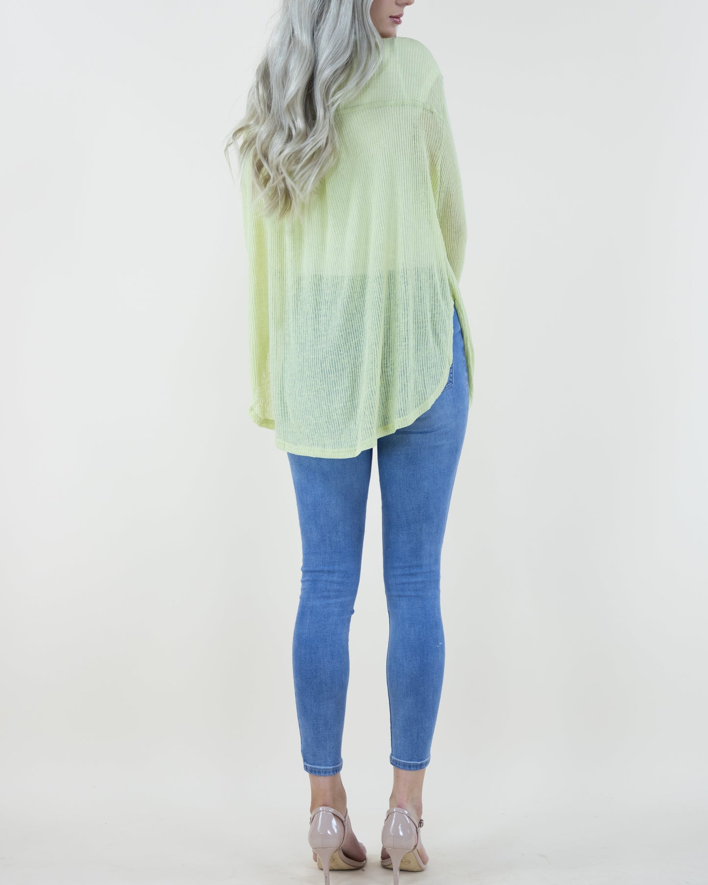 Oversized & Textured Ruched Front Button Down Long Blouse