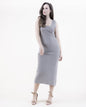 Neutral Sleeveless Small Mesh Stitch Knit Dress