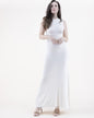 Neutral Jewel Neck Sleeveless Fringed Thin Knit Dress