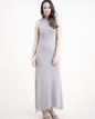 Neutral Jewel Neck Sleeveless Fringed Thin Knit Dress