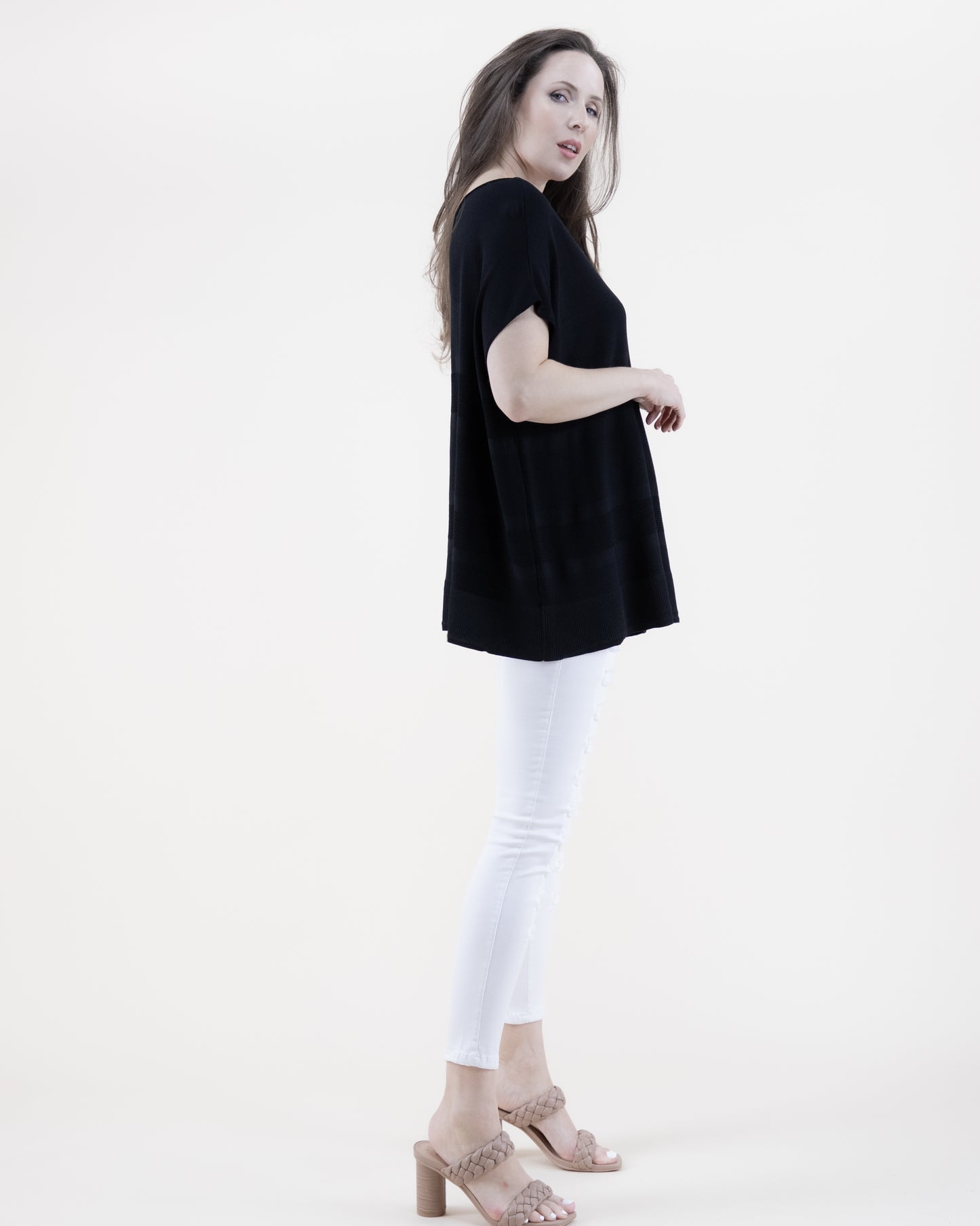 Neutral Scoop Neck Thin Knit Top