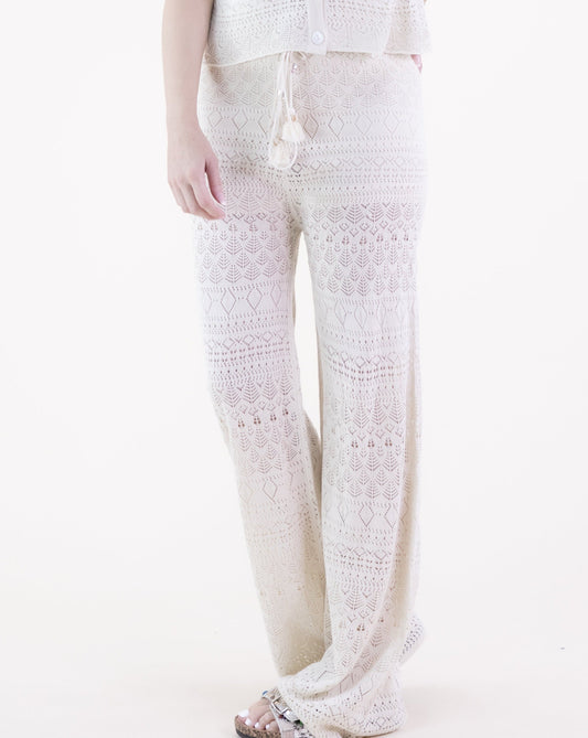 Linear Stitch Pointelle Drawstring Pants