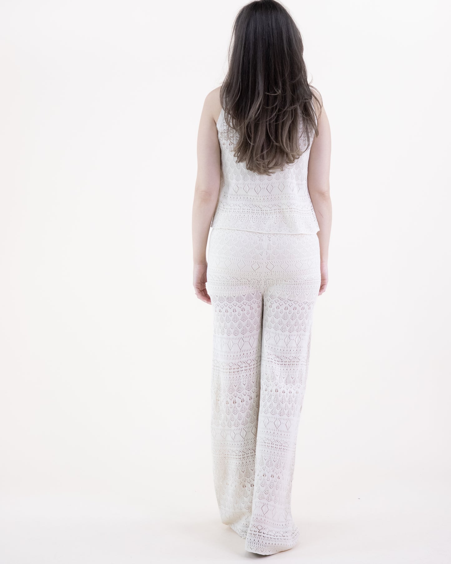 Linear Stitch Pointelle Buttoned Vest