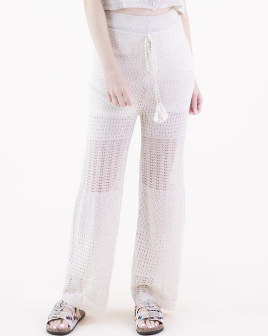 Pointelle Tiered Drawstring Pants