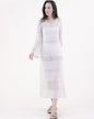 Pointelle Tiered Long Sleeve Dress