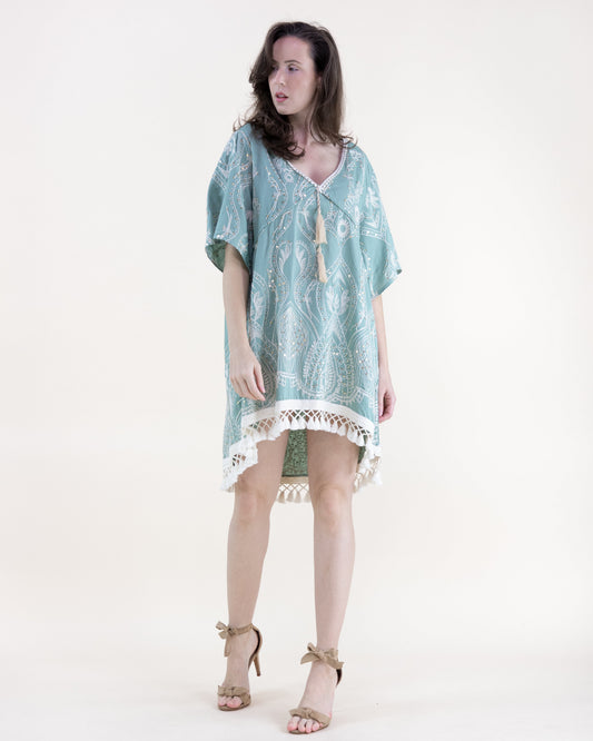 Bohemian Sequin Embroidered High Low Mini Dress