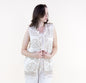 Royal Damask Embroidered Tassel Trim Open Front Vest