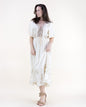Boho Dancing Paisley Embroidered Front Tie V-Neck Midi Dress