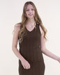 Neutral Wide Ribbed V-Neck Tank Top